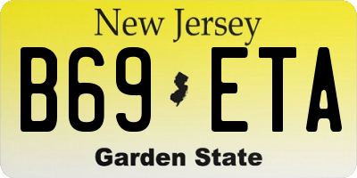 NJ license plate B69ETA