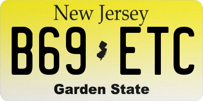 NJ license plate B69ETC