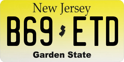 NJ license plate B69ETD