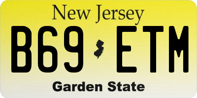 NJ license plate B69ETM
