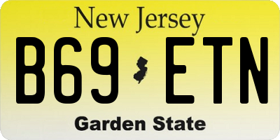 NJ license plate B69ETN