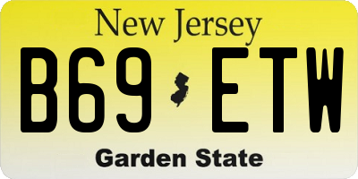 NJ license plate B69ETW