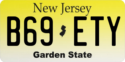 NJ license plate B69ETY