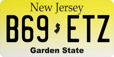 NJ license plate B69ETZ