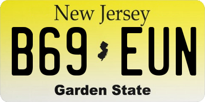 NJ license plate B69EUN