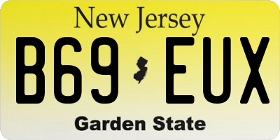 NJ license plate B69EUX