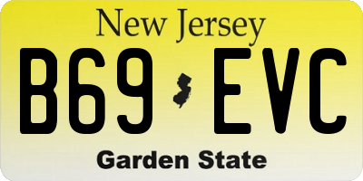 NJ license plate B69EVC