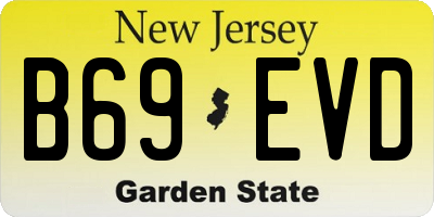 NJ license plate B69EVD
