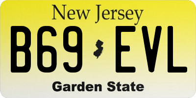 NJ license plate B69EVL