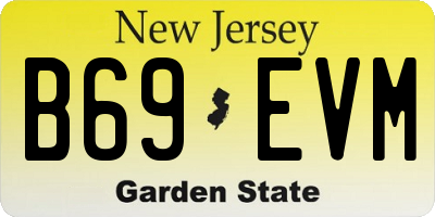 NJ license plate B69EVM