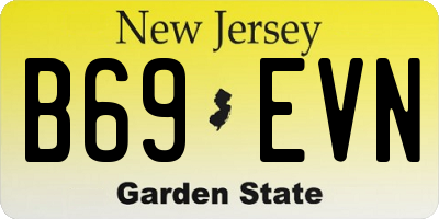 NJ license plate B69EVN