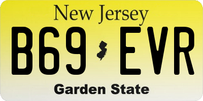 NJ license plate B69EVR