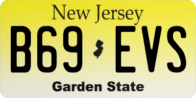 NJ license plate B69EVS