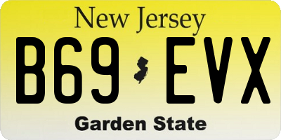 NJ license plate B69EVX