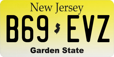 NJ license plate B69EVZ