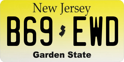NJ license plate B69EWD