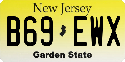 NJ license plate B69EWX