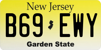 NJ license plate B69EWY