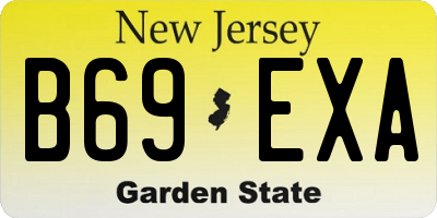 NJ license plate B69EXA