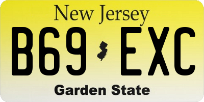 NJ license plate B69EXC