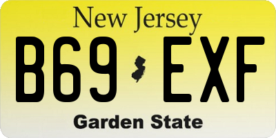 NJ license plate B69EXF