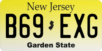 NJ license plate B69EXG
