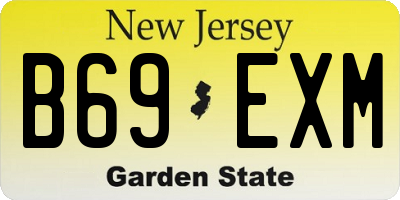 NJ license plate B69EXM
