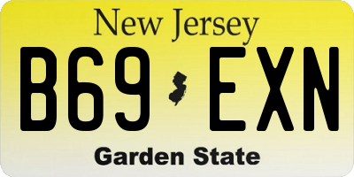 NJ license plate B69EXN