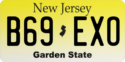 NJ license plate B69EXO