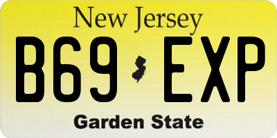 NJ license plate B69EXP