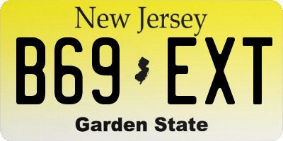 NJ license plate B69EXT