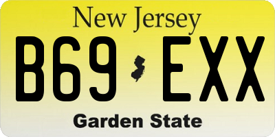NJ license plate B69EXX