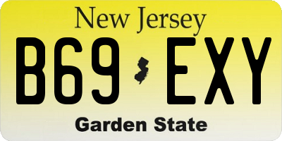 NJ license plate B69EXY