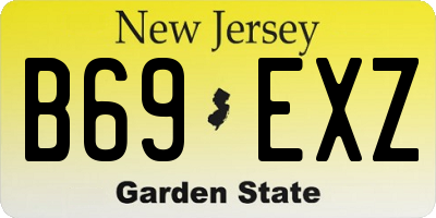 NJ license plate B69EXZ