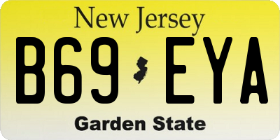 NJ license plate B69EYA