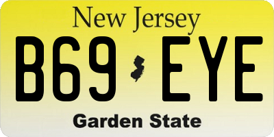 NJ license plate B69EYE