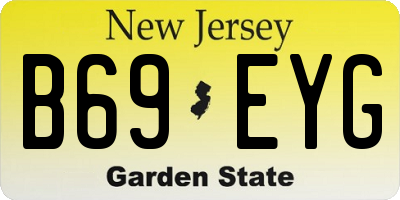 NJ license plate B69EYG