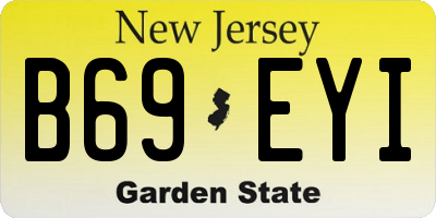 NJ license plate B69EYI