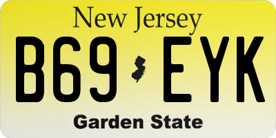 NJ license plate B69EYK