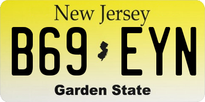 NJ license plate B69EYN