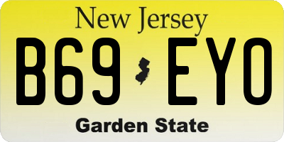 NJ license plate B69EYO