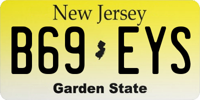 NJ license plate B69EYS