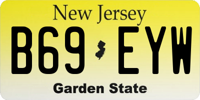 NJ license plate B69EYW