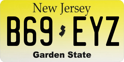 NJ license plate B69EYZ