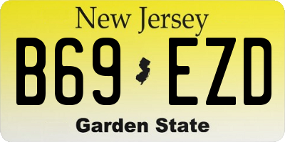 NJ license plate B69EZD