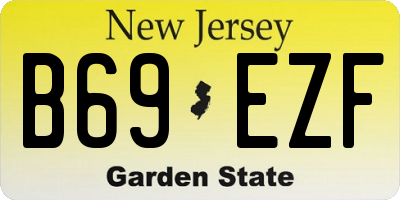 NJ license plate B69EZF
