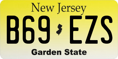 NJ license plate B69EZS