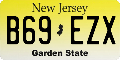 NJ license plate B69EZX