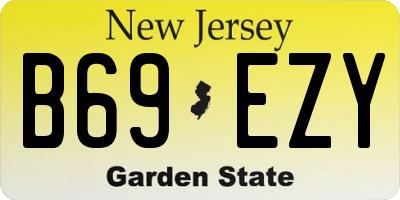 NJ license plate B69EZY