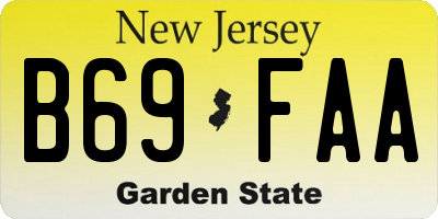 NJ license plate B69FAA